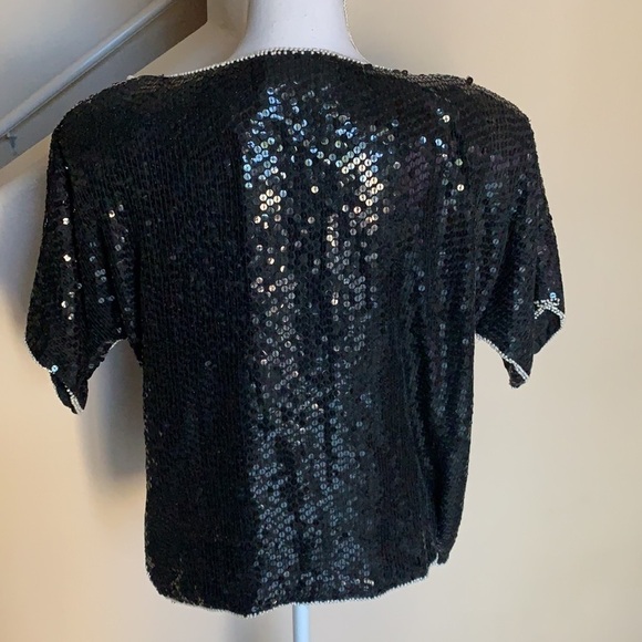 J.L.B vintage silk sequin top - Picture 5 of 9
